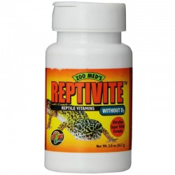 REPTIVITE bez D3 Witaminy Gady Gekon Orzęsiony ZOOMED Reptivite 57g - Witaminy dla gadów bez wit. D3